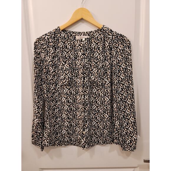 Loft Leopard Print Blouse - Picture 1 of 8